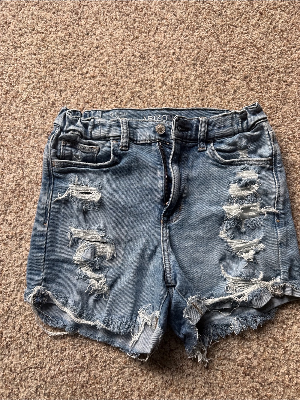 Arizona Jean Company Light Wash Distressed Denim Shorts